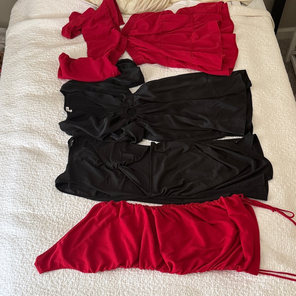 Red and Black Mix of Women's Gameday Dresses - Bundle